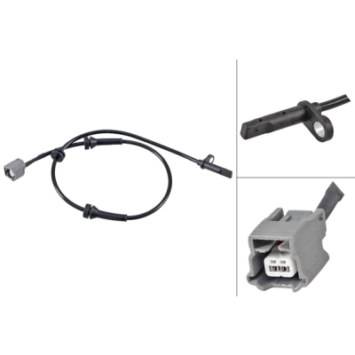 ABS-sensor voorzijde, links of rechts voor Nissan Qashqai type 2 Van 1.5 dCi