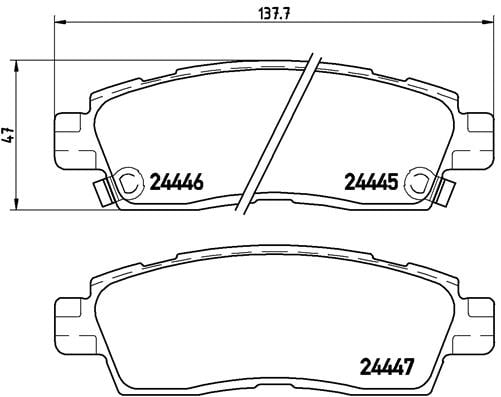 Remblokken achterzijde Brembo premium voor Saab 9-7x 5.3