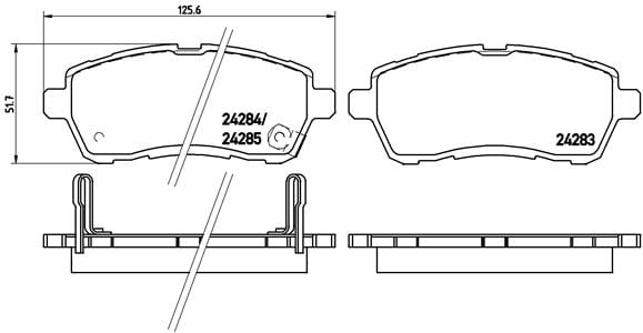 Remblokken voorzijde Brembo premium voor Subaru Justy type 4 1.0 BiFuel