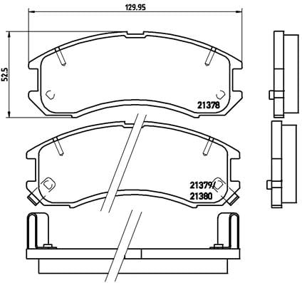 Remblokken voorzijde Brembo premium voor Mazda 626 type 3 Hatchback 2.2 12v 4wd