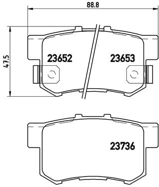 Remblokken achterzijde Brembo premium voor Honda Fr-v 2.2 I Ctdi 