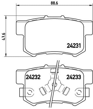 Remblokken achterzijde Brembo premium voor Honda Cr-v type 2 2.0 