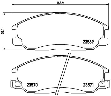 Remblokken voorzijde Brembo premium voor Hyundai H-1 Open Laadbak/ Chassis 2.5 Crdi