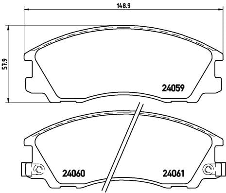 Remblokken voorzijde Brembo premium voor Hyundai Terracan 2.5 D