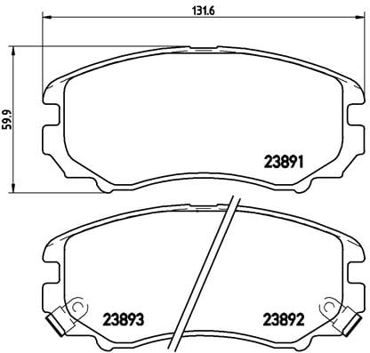 Remblokken voorzijde Brembo premium voor Hyundai Sonata type 4 2.4