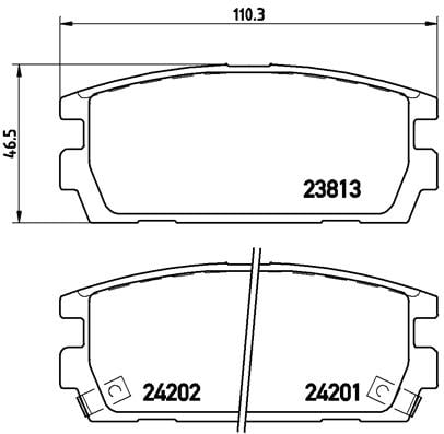 Remblokken achterzijde Brembo premium voor Hyundai Terracan 2.9 CRDi 4WD