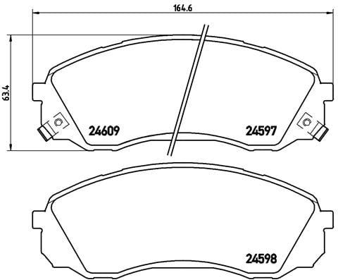 Remblokken voorzijde Brembo premium voor Kia Carnival / Grand Carnival type 3 2.9 Crdi Lx