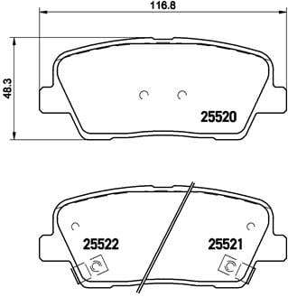 Remblokken achterzijde Brembo premium voor Kia Sorento type 2 2.4 GDI AWD