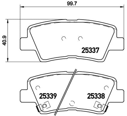 Remblokken achterzijde Brembo premium voor Kia Optima 1.6 T-GDI