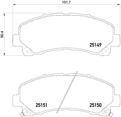 Remblokken voorzijde Brembo premium voor Isuzu D-max type 1 Open Laadbak/ Chassis 2.5 DiTD