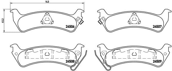 Remblokken achterzijde Brembo premium voor Jeep Grand Cherokee type 1 5.2 4x4 