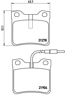 Remblokken achterzijde Brembo premium voor Mercedes-benz Vito Bus (638) 114 2.3 (638.134, 638.194)