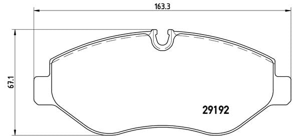 Remblokken voorzijde Brembo premium voor Mercedes-benz Sprinter 3,5-t Open Laadbak/ Chassis (906) 316 (906.133, 906.135, 906.233, 906.235)