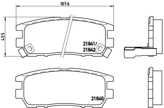 Remblokken achterzijde Brembo premium voor Mitsubishi Pajero type 2 2.8 Td 
