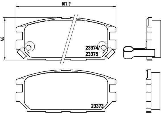Remblokken achterzijde Brembo premium voor Mitsubishi Lancer type 5 Evo Ii 