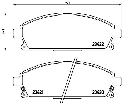 Remblokken voorzijde Brembo premium voor Nissan X-trail 2.0 4x4