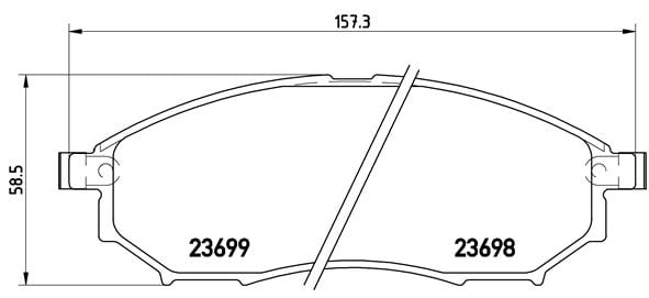 Remblokken voorzijde Brembo premium voor Nissan Pathfinder type 3 2.5 Dci 4wd