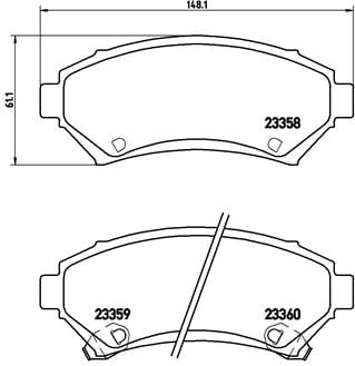 Remblokken voorzijde Brembo premium voor Pontiac Grand Prix type 6 Coupe 3.8 Gt