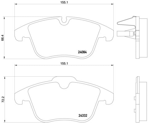 Remblokken voorzijde Brembo premium voor Peugeot 508 Sw 2.0 Hdi 180 Rxh