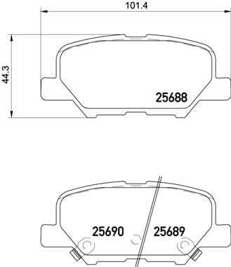Remblokken achterzijde Brembo premium voor Mazda 6 Stationwagen 2.0
