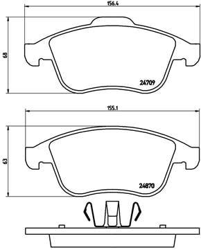 Remblokken voorzijde Brembo premium voor Renault Laguna type 3 Grandtour 2.0 Gt