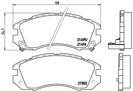 Remblokken voorzijde Brembo premium voor Subaru Legacy type 1 1.6
