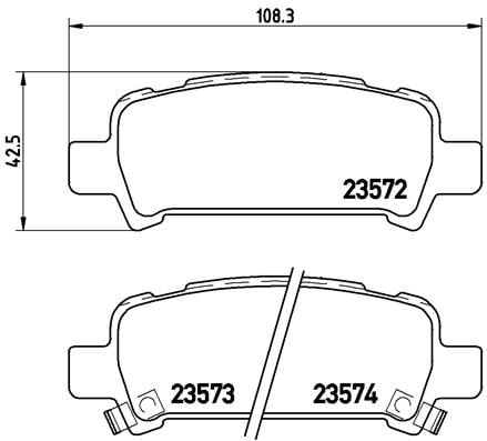 Remblokken achterzijde Brembo premium voor Subaru Outback 2.5 Awd 