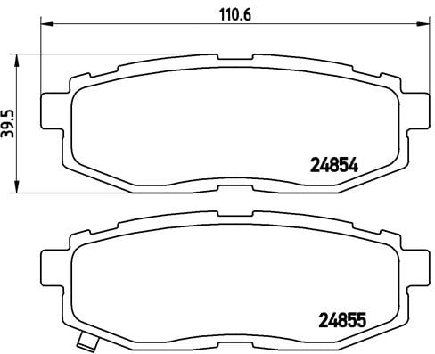 Remblokken achterzijde Brembo premium voor Subaru Tribeca 3.6