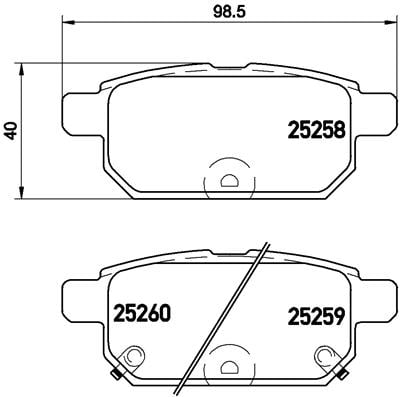 Remblokken achterzijde Brembo premium voor Suzuki Sx4 S-cross 1.6 Ddis 