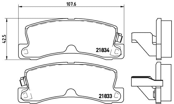 Remblokken achterzijde Brembo premium voor Toyota Avensis Station Wagon 2.0 D-4d 
