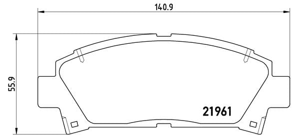 Remblokken voorzijde Brembo premium voor Toyota Avensis Station Wagon 2.0 