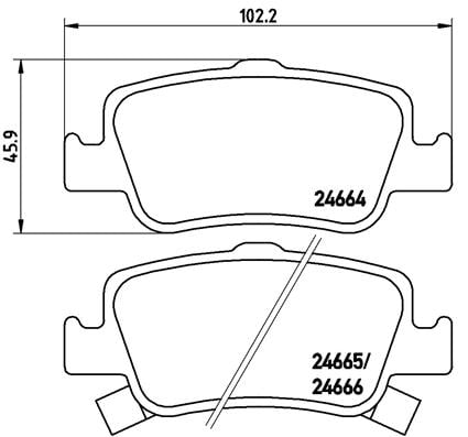 Remblokken achterzijde Brembo premium voor Toyota Auris 1.6 