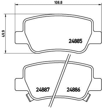 Remblokken achterzijde Brembo premium voor Toyota Avensis Stationwagen 2.0 D-4d 