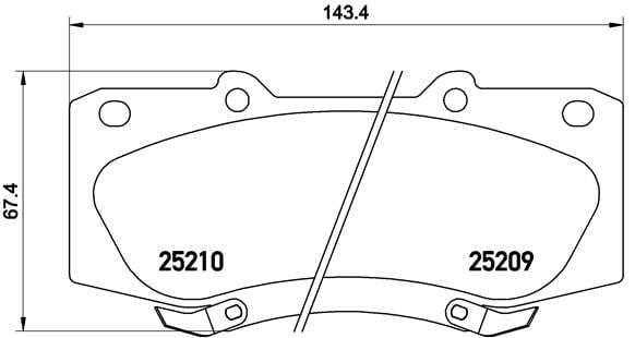 Remblokken voorzijde Brembo premium voor Toyota Hilux type 7 Pick-up 3.0 D 4wd 
