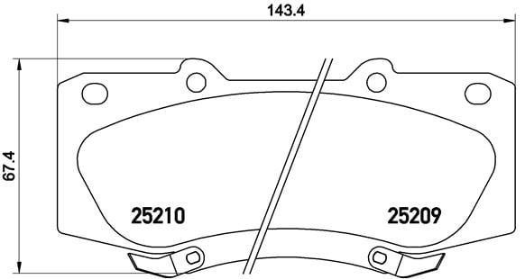 Remblokken voorzijde Brembo premium voor Toyota Hilux type 7 Pick-up 3.0 D-4d 4wd