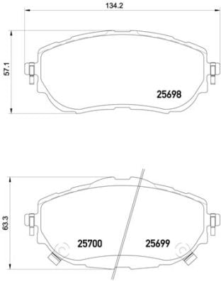 Remblokken voorzijde Brembo premium voor Toyota Auris 1.8 