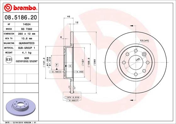 Set (2x) Remschijven voorzijde Brembo premium voor Volvo 460 L 2.0