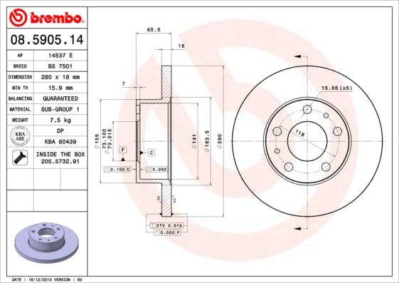 Set (2x) Remschijven voorzijde Brembo premium voor Citroen Jumper Bus 2.0 4x4