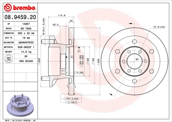 Set (2x) Remschijven voorzijde Brembo premium voor IVeco Daily type 3 Open Laadbak/ Chassis 50 C 11 Natural Power 