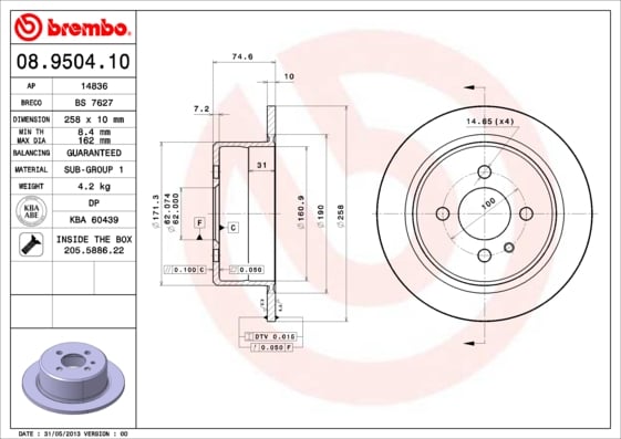 Set (2x) Remschijven achterzijde Brembo premium voor Bmw 3 (e30) 325 I X