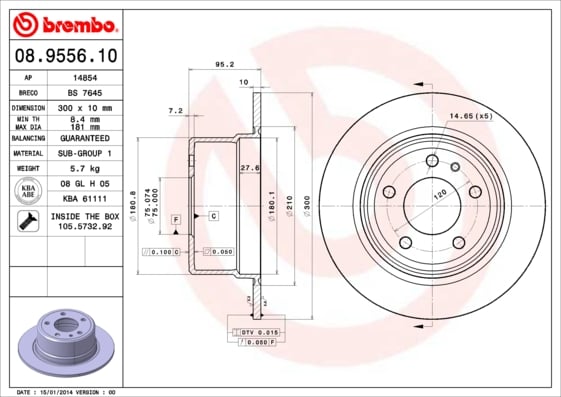 Set (2x) Remschijven achterzijde Brembo premium voor Bmw 5 (e34) 525 Ix 24v