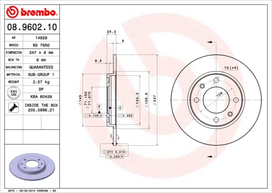 Set (2x) Remschijven achterzijde Brembo premium voor Citroen Xsara Break 1.8 D