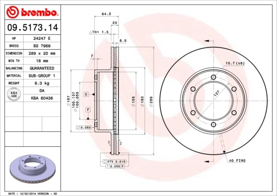Set (2x) Remschijven voorzijde Brembo premium voor Toyota Hilux type 5 Pick-up 2.4 D 4wd 