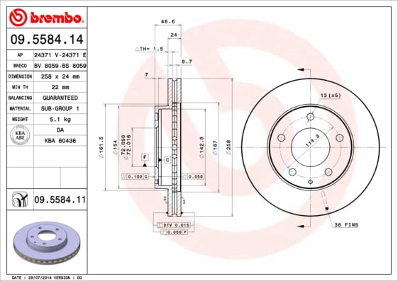 Set (2x) Remschijven voorzijde Brembo premium voor Mazda Mx-6 2.5 24v