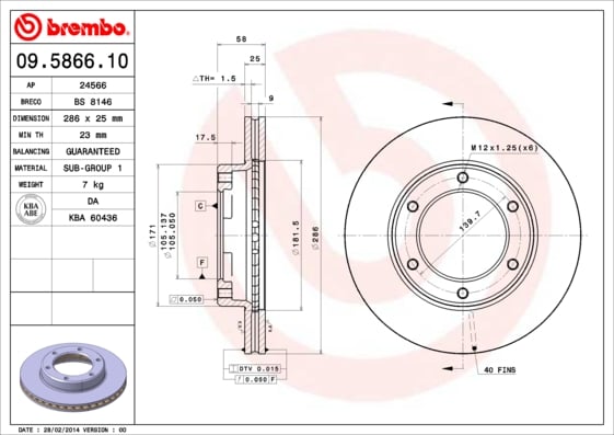 Set (2x) Remschijven voorzijde Brembo premium voor Toyota Land Cruiser 80 4.0 