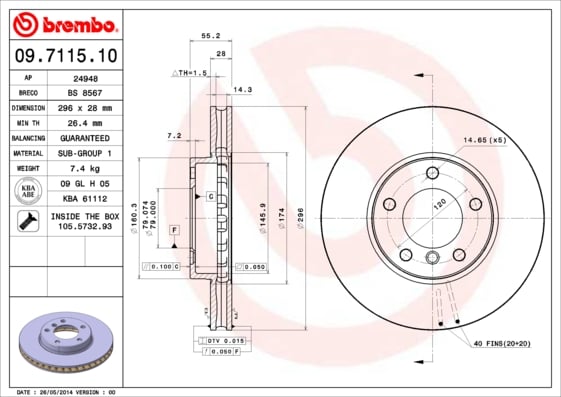 Set (2x) Remschijven voorzijde Brembo premium voor Bmw 5 (e34) 525 Ix 24v