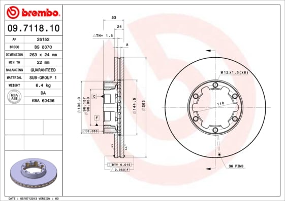 Set (2x) Remschijven voorzijde Brembo premium voor Nissan Trade Open Laadbak/ Chassis 3.0 Tdic