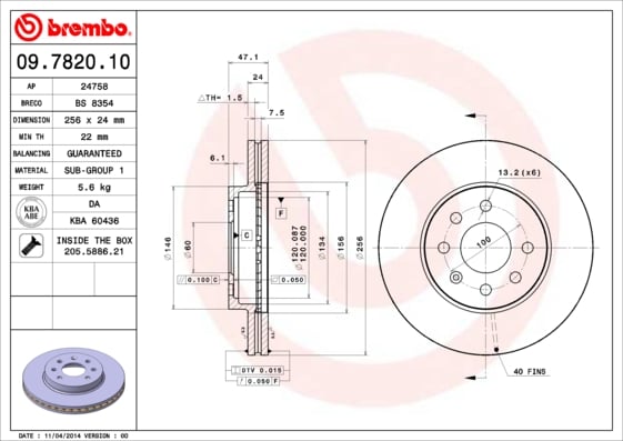 Set (2x) Remschijven voorzijde Brembo premium voor Daewoo Nubira 1.6