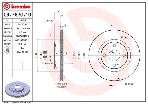 Set (2x) Remschijven voorzijde Brembo premium voor Mazda 323 S type 6 1.6