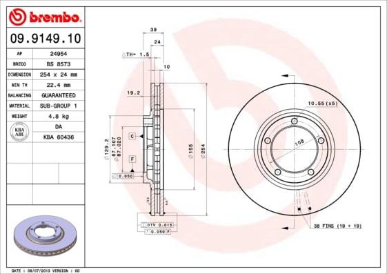 Set (2x) Remschijven voorzijde Brembo premium voor Mitsubishi L 400 Bus 2.4 I 4wd 